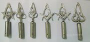 Masonic Blue Lodge Rods & Tops Silver Pole Topper – Set of 6