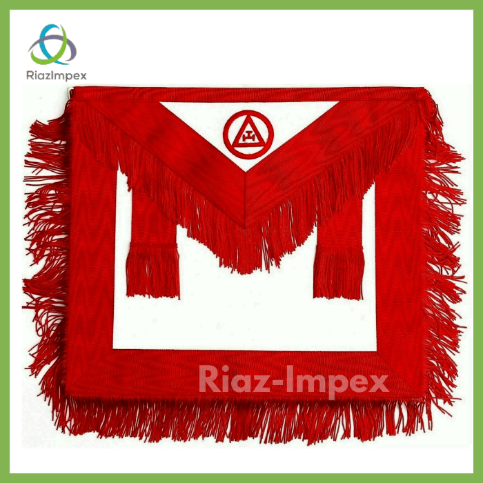 RIAZ IMPEX MASONIC REGALIA MASONIC Regalia ROYAL ARCH APRON FRINGE HAND EMBROIDERED 10PCS