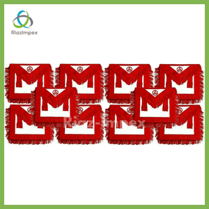RIAZ IMPEX MASONIC REGALIA MASONIC Regalia ROYAL ARCH APRON FRINGE HAND EMBROIDERED 10PCS