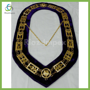 RIAZ IMPEX MASONIC REGALIA Masonic Regalia Royal & Select Master Gold Metal Chain Collar BEST QUALITY