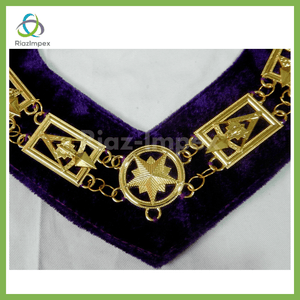 RIAZ IMPEX MASONIC REGALIA Masonic Regalia Royal & Select Master Gold Metal Chain Collar BEST QUALITY
