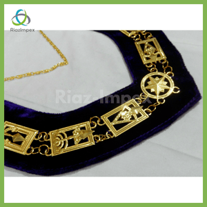 RIAZ IMPEX MASONIC REGALIA Masonic Regalia Royal & Select Master Gold Metal Chain Collar BEST QUALITY