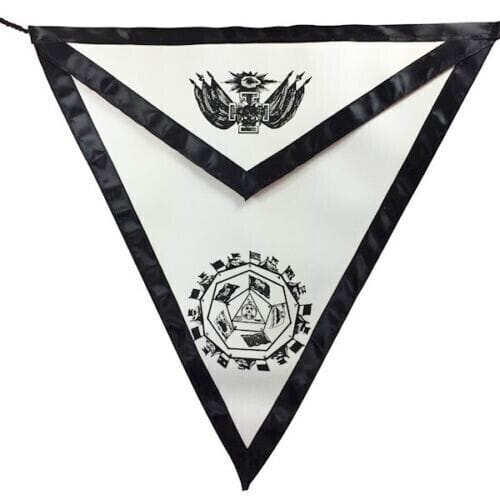 RIAZ IMPEX MASONIC REGALIA Masonic Regalia Scottish Rite Apron 32 Degree  Black lining  Masonic Flag