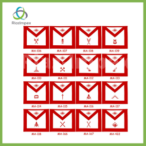 RIAZ IMPEX MASONIC REGALIA Masonic Regalia Scottish Rite Officers Apron Machine Embroidered Apron set OF 12