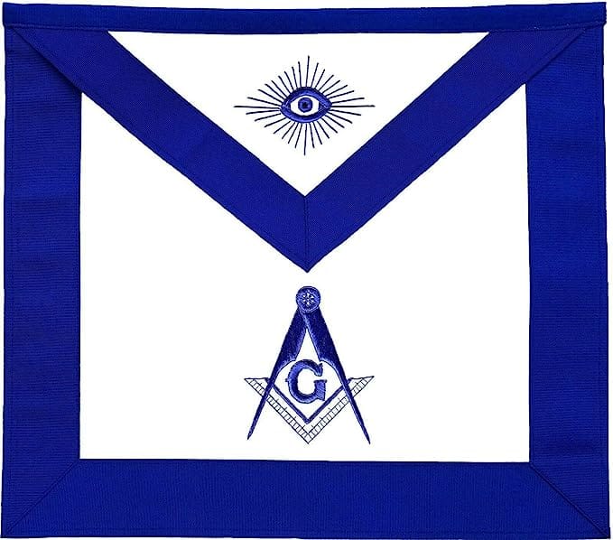 RIAZ IMPEX MASONIC REGALIA Masonic regalia Square and compass with G Machine embroidered Apron with chain collar gloves set