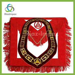 RIAZ IMPEX MASONIC REGALIA Masonic Royal Arch COLLAR Plus APRON and BAG CASE SET Best Quality