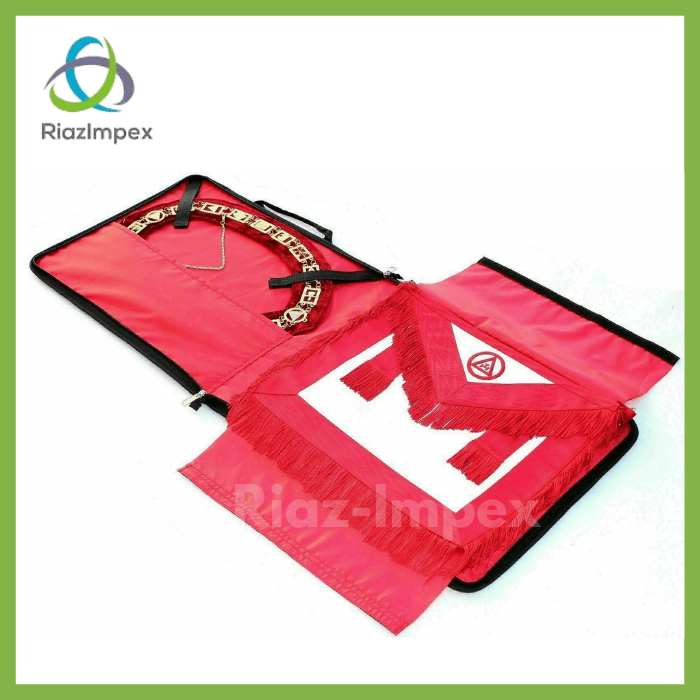 RIAZ IMPEX MASONIC REGALIA Masonic Royal Arch COLLAR Plus APRON and BAG CASE SET Best Quality