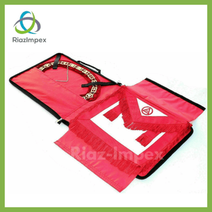 RIAZ IMPEX MASONIC REGALIA Masonic Royal Arch COLLAR Plus APRON and BAG CASE SET Best Quality