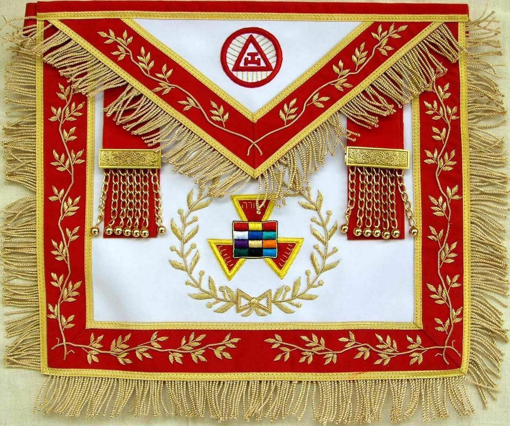 RIAZ IMPEX MASONIC REGALIA MASONIC ROYAL ARCH GRAND HIGH PRIEST APRON WREATH HAND EMBROIDERED BEST QUALITY