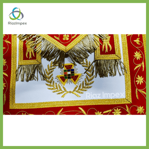 RIAZ IMPEX MASONIC REGALIA MASONIC ROYAL ARCH Past High Priest PHP Apron Hand Embroidered Gold Bullion.
