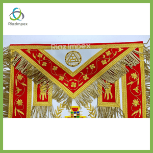 RIAZ IMPEX MASONIC REGALIA MASONIC ROYAL ARCH Past High Priest PHP Apron Hand Embroidered Gold Bullion.