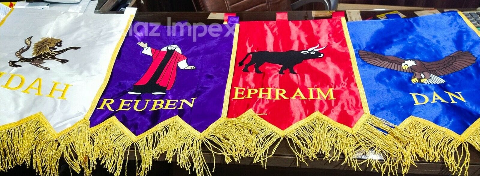 RIAZ IMPEX MASONIC REGALIA Masonic Royal Arch Veil Banners Complete Set - (RAMVB - SET OF FOUR)