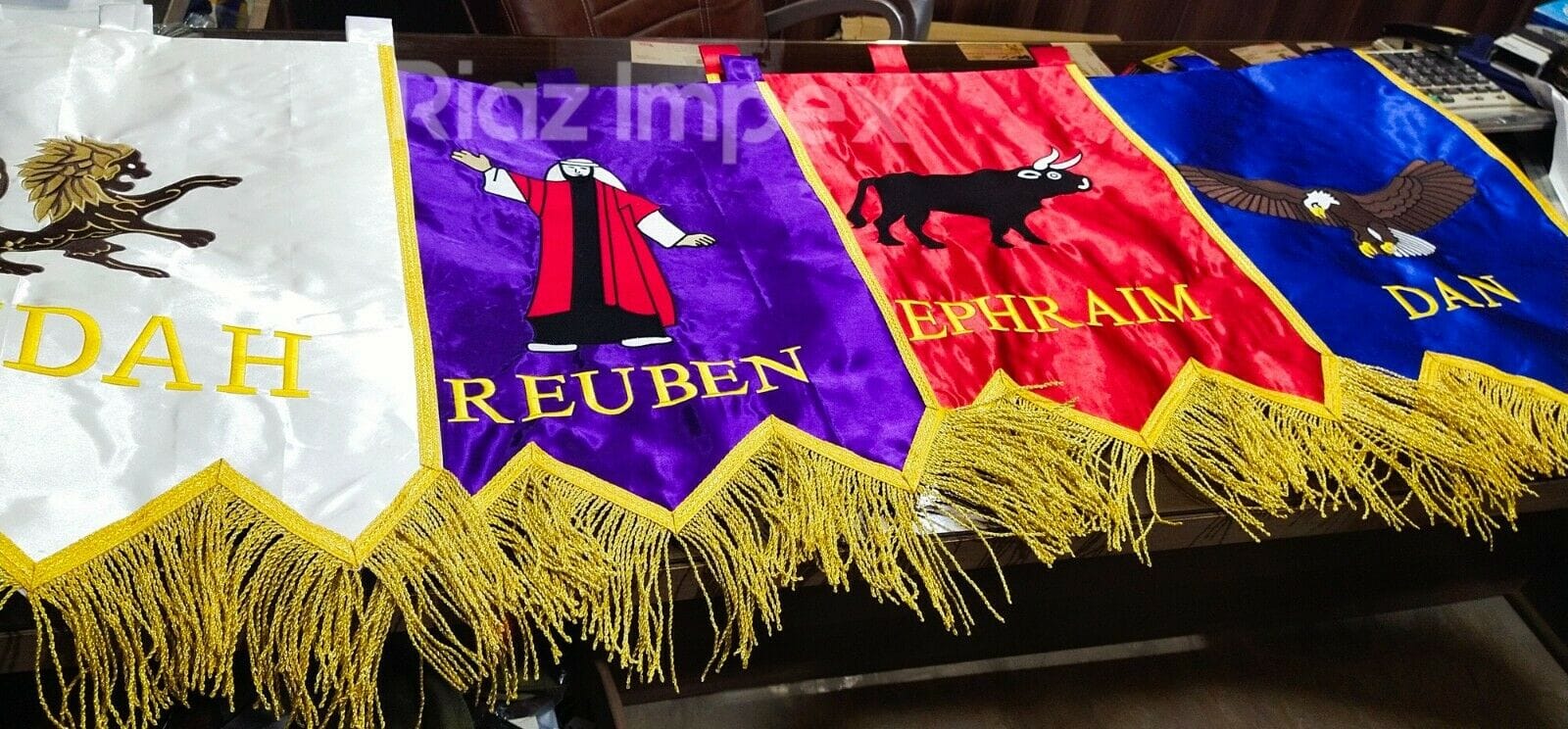RIAZ IMPEX MASONIC REGALIA Masonic Royal Arch Veil Banners Complete Set - (RAMVB - SET OF FOUR)