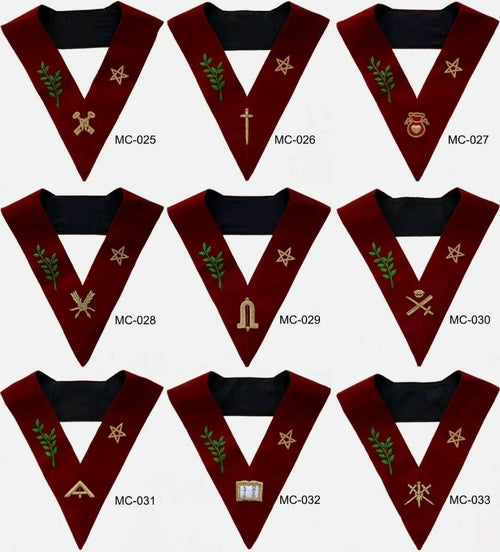 RIAZ IMPEX MASONIC REGALIA MASONIC SCOTTISH RITE 14TH DEGREE LODGE OF PERFECTION OFFICER COLLARS SET OF 9