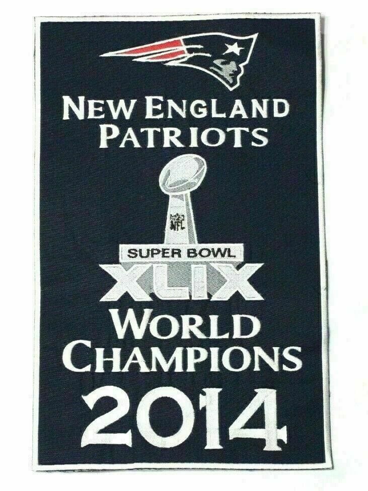 RIAZ IMPEX MASONIC REGALIA New England Patriots Super Bowl World Champions 14" x 8.5" Banners Embroidered