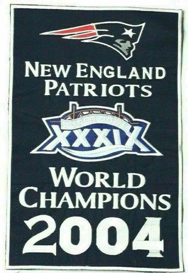 RIAZ IMPEX MASONIC REGALIA New England Patriots Super Bowl World Champions 14" x 8.5" Banners Embroidered