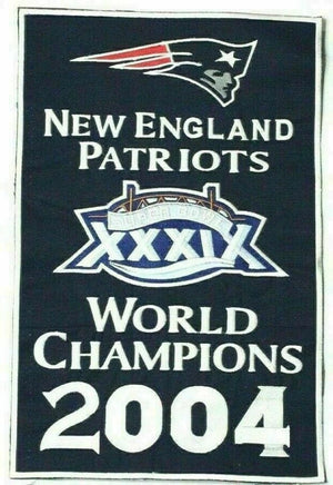 RIAZ IMPEX MASONIC REGALIA New England Patriots Super Bowl World Champions 14" x 8.5" Banners Embroidered