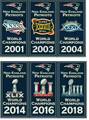 New England Patriots Super Bowl Champions Embroidered Banner