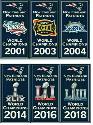 RIAZ IMPEX MASONIC REGALIA New England Patriots Super Bowl World Champions 14" x 8.5" Banners Embroidered