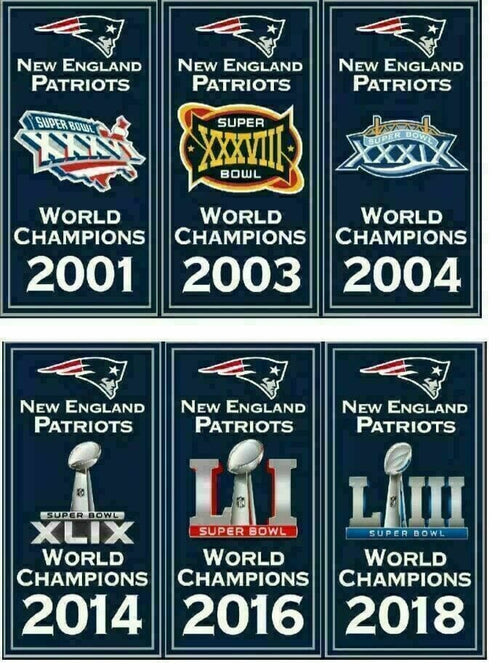RIAZ IMPEX MASONIC REGALIA New England Patriots Super Bowl World Champions 14" x 8.5" Banners Embroidered
