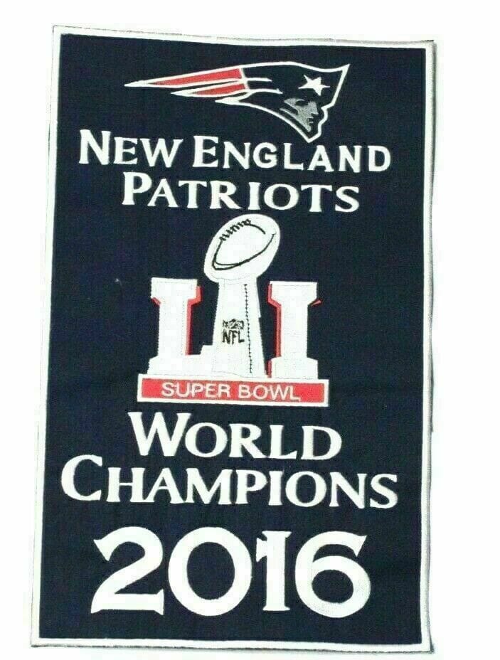 RIAZ IMPEX MASONIC REGALIA New England Patriots Super Bowl World Champions 14" x 8.5" Banners Embroidered