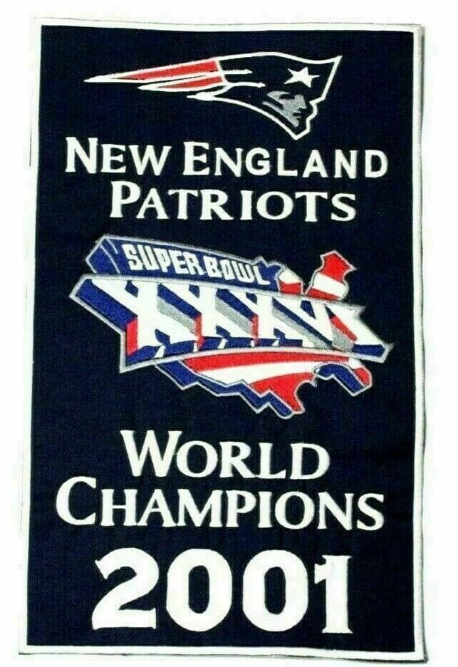 RIAZ IMPEX MASONIC REGALIA New England Patriots Super Bowl World Champions 14" x 8.5" Banners Embroidered