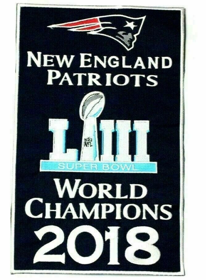 RIAZ IMPEX MASONIC REGALIA New England Patriots Super Bowl World Champions 14" x 8.5" Banners Embroidered