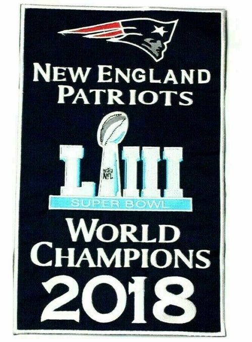 RIAZ IMPEX MASONIC REGALIA New England Patriots Super Bowl World Champions 14" x 8.5" Banners Embroidered