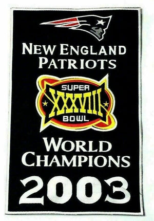 RIAZ IMPEX MASONIC REGALIA New England Patriots Super Bowl World Champions 14" x 8.5" Banners Embroidered