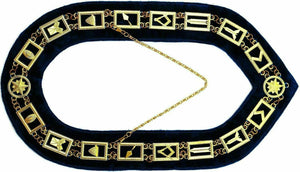 RIAZ IMPEX MASONIC REGALIA NEW SET of 2 Royal Arch Chain Collar Regalia Red Velvet Masonic Jewel York Rite