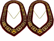 Royal Arch Chain Collar Red Velvet with Masonic Jewel York Rite – Set of 2