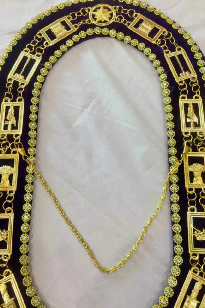 RIAZ IMPEX MASONIC REGALIA Order of Eastern Star Chain Collars, OES Chain Collars, Masonic Chain Collars
