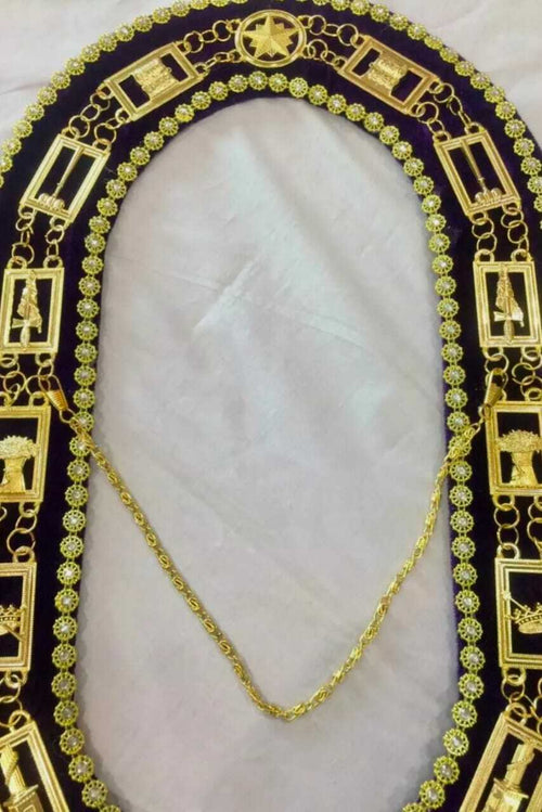 RIAZ IMPEX MASONIC REGALIA Order of Eastern Star Chain Collars, OES Chain Collars, Masonic Chain Collars