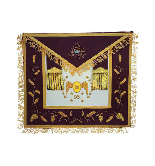 Riaz Impex Masonic Regalia Sets 95th Degree Memphis Misraim Regalia Set – Maroon Hand Embroidery