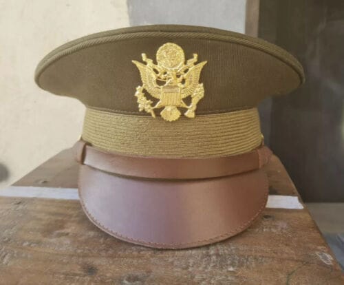 RIAZ IMPEX MASONIC REGALIA U.S. WWII Officer Visor Crusher Cap: Winter (OD Green)- All Size