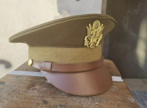 RIAZ IMPEX MASONIC REGALIA U.S. WWII Officer Visor Crusher Cap: Winter (OD Green)- All Size