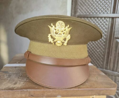 RIAZ IMPEX MASONIC REGALIA U.S. WWII Officer Visor Crusher Cap: Winter (OD Green)- All Size