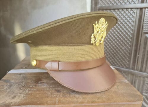 RIAZ IMPEX MASONIC REGALIA U.S. WWII Officer Visor Crusher Cap: Winter (OD Green)- All Size