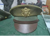 US WW2 ARMY OFFICERS PEAKED OLIVE VISOR CAP