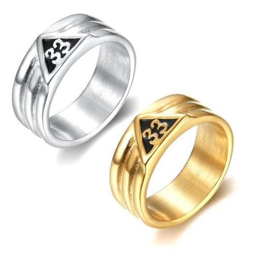 Riaz Impex Masonic Rings 33rd Degree Scottish Rite Stainless Steel Ring