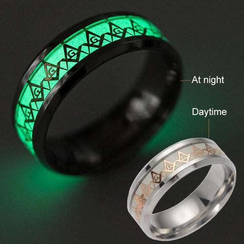 Riaz Impex Masonic Rings Master Mason Luminous Square & Compass Ring
