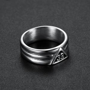 Riaz Impex Masonic Rings Silver Tone / 7 33rd Degree Scottish Rite Stainless Steel Ring