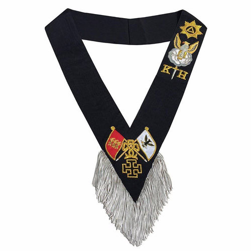 Riaz Impex Masonic Sashes 30th Degree Scottish Rite Sash – Handmade Silver and Gold Bullion Embroidery