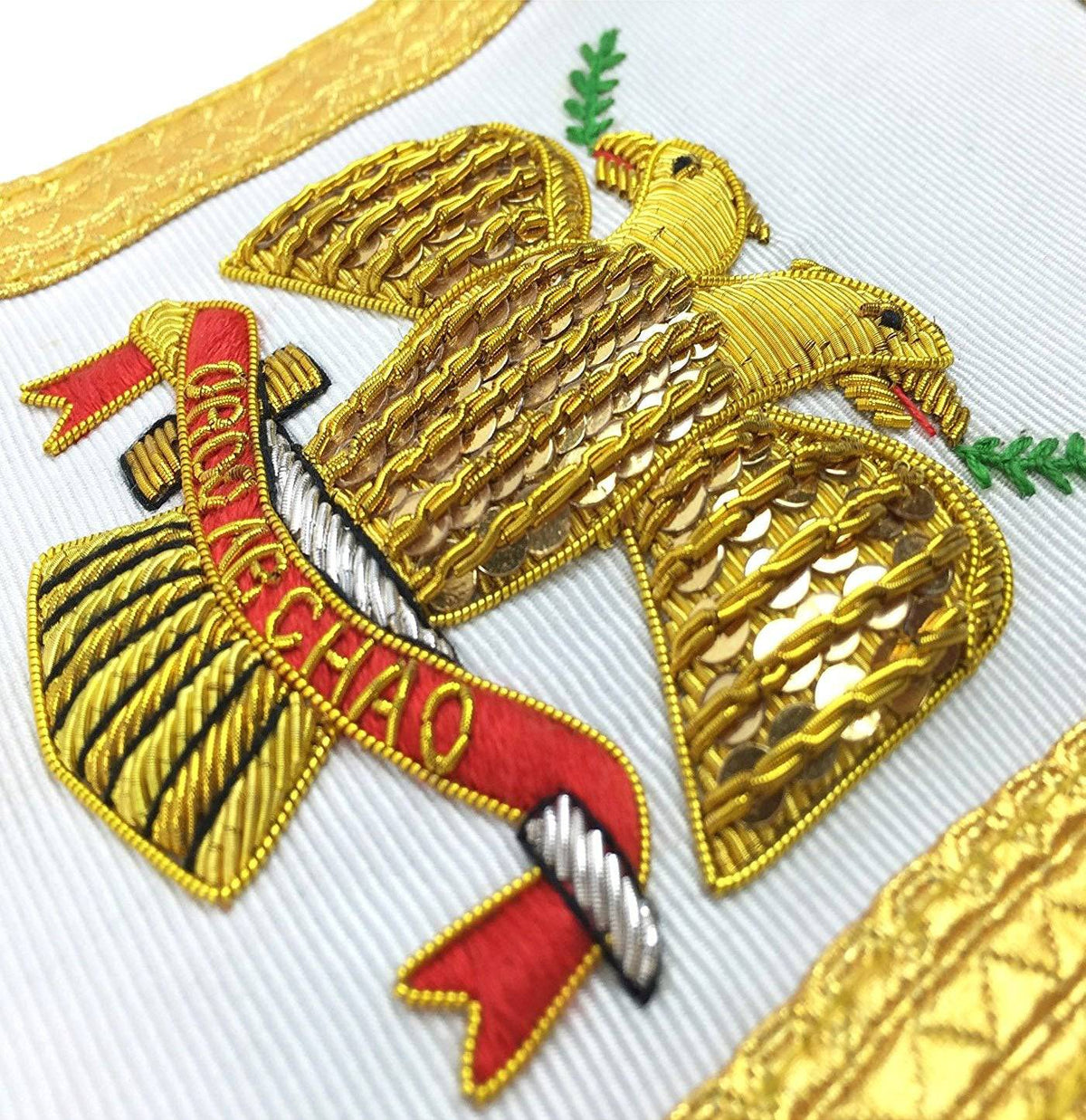 Riaz Impex Masonic Sashes 33rd Degree Scottish Rite Sash – Gold Fringe & Hand Embroidery