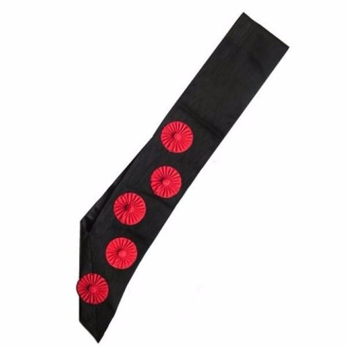 Riaz Impex Masonic Sashes 9th Degree Scottish Rite Sash – Black Moire with 5 Red Roses