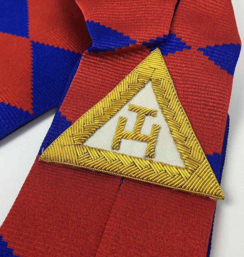 Riaz Impex Masonic Sashes Companion English Royal Arch Sash – Hand Embroidered Triple Tau