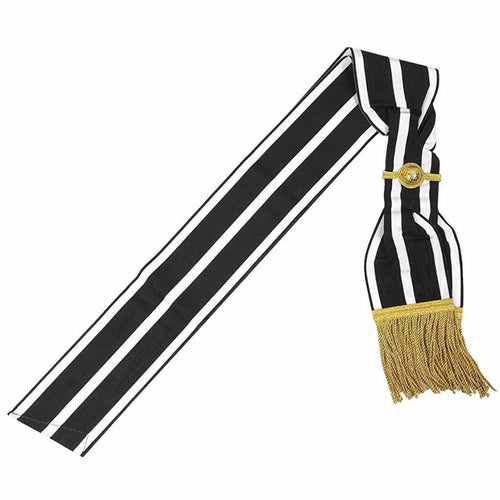 Riaz Impex Masonic Sashes English Knights Templar Sash – Black and White Moire