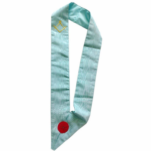 Riaz Impex Masonic Sashes Master Mason French Rite Sash – Sky Blue with Rosette