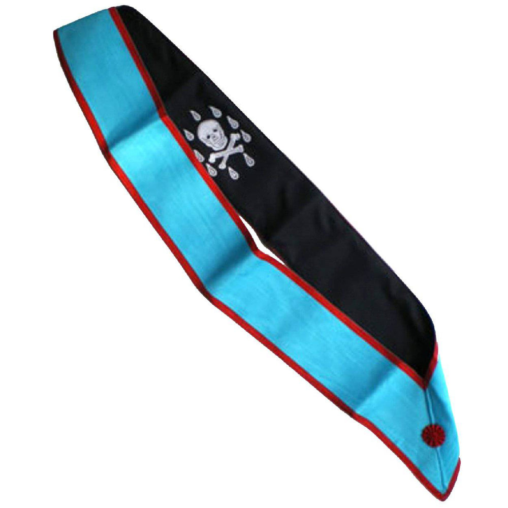 Riaz Impex Masonic Sashes Master Mason Scottish Rite Sash – Turquoise Moire with Red Border on Edges