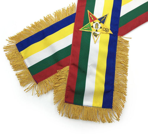 Riaz Impex Masonic Sashes OES Sash – Five Color Moire Ribbon